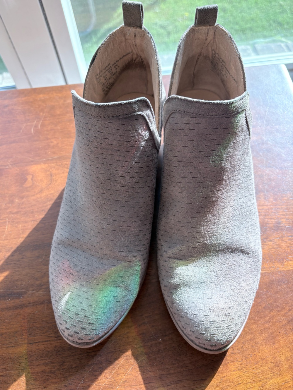 Steve Madden Taupe Suede Perforated Slip-On Booties Size 8
